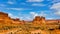 The Organ, the Three Gossips and other Sandstone Formations along the Arches Scenic Drive in Arches National Park