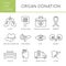 Organ Transplantation icon set