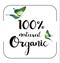 Organic 100% natural card. Poster, logos vector.