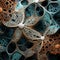 Organic 3d Fractal Design With Seamless Nature Image And Intricate Steampunk Architecture