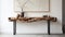 Organic Abstractions: Tree Trunk Console Table With Vase