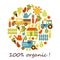 Organic agriculture vector background