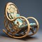 Organic Art Nouveau 3d Rocking Chair With Zen Buddhism Influence