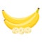 Organic banana icon cartoon vector. Fruit food