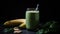 Organic banana smoothie, a healthy blended drink for summer refreshment generated by AI