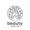 Organic Beauty emblem template. Hair salon or beauty salon logo design template. Abstract woman face with leaves.