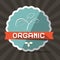 Organic Blue Retro Vector Label