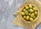 Organic canned green olives