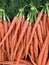 Organic carrots for sale at a farmers market