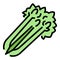 Organic celery icon color outline vector