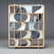 Organic Chemistry Inspired 3d Bookcase Sculpture With Blue And White Shapes
