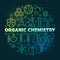 Organic Chemistry vector colored outline round illustration