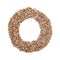 Organic Chia seed Salvia hispanica in Ring Shape for Omega. Letter O for Omega-3.