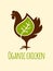 Organic chicken eco logo