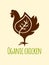 Organic chicken logo icon