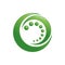 Organic Circle Green Crescent Symbol Design