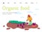 Organic clean farmer food banner template sketch vector illustration isolated.