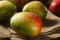 Organic Colorful Ripe Mangos