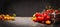 Organic colorful tomatoes in vintage box on rustic table over dark wooden background, banner