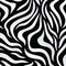 Organic Contours: Black And White Zebra Print Wallpaper