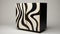 Organic Contours: Zebra Striped Cabinet With Woodcut-inspired Graphics