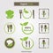 Organic cooking symbols. Restaurant logo template with food and
