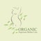 Organic Cosmetics Design element with contoured pregnant women and newborn babies