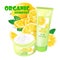 Organic cosmetics product with lemon