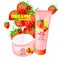 Organic cosmetics product with strawberries