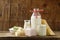 Organic dairy products - milk, sour cream, cottage cheese