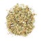 Organic dry green cardamom (Elettaria cardamomum) tea cut seeds.