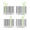 Organic ecology barcode symbol vector set