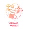 Organic fabrics red gradient concept icon