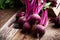 Organic farm. Fresh beetroot in crate