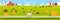 Organic farm vector illustration with grazing livestock, barn, windmill, fence, green meadow, haystacks.