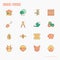 Organic farming thin line icons set