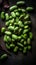 Organic Fava Beans Legumes Vertical Background.