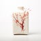 Organic And Fluid Square Vase With Red Tree Design