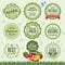 Organic Food Badges, Labels and Elements.