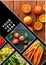 Organic Food Collage design template. Photos of fresh vegetables, vegan layout