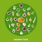 Organic Food Decorative Paper Icons