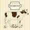 Organic food design packing. Line drawing of cow. Vector illustration.