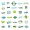 Organic food, farm fresh and natural product icons and elements collection for food market, ecommerce, organic products