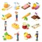 Organic Food Isometric Icons