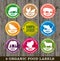 Organic food labels, image