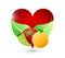 organic food and loving heart illustration