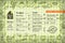 Organic food vegan restaurant menu board or placemat template