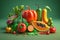 Organic foods and fresh vegetables and fruits selection,