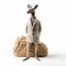 Organic Form Kangaroo Statue On Rocky Ground - Playful Character Design