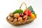 organic fresh vegetable in a basket